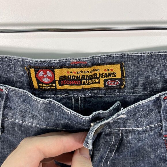 90s Raver Techno Denim Shorts - Picture 2 of 4